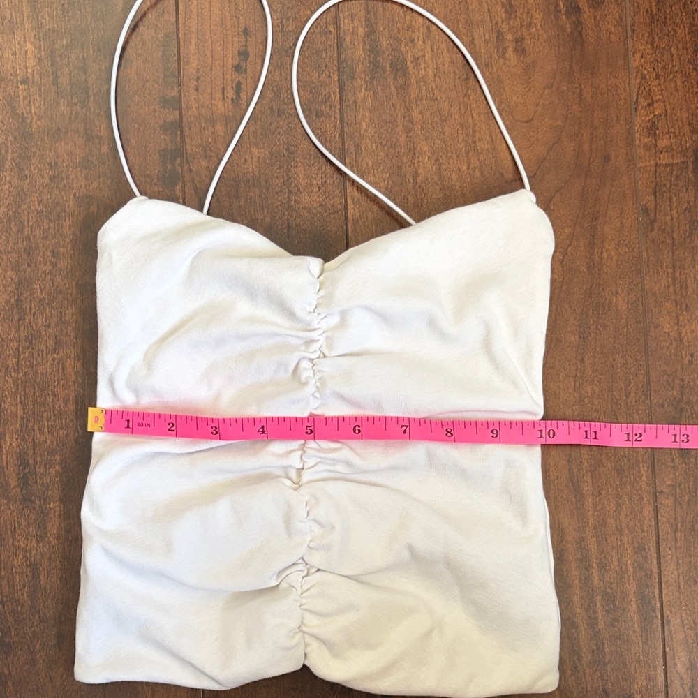 Zara Cream Ruched Camisole Fits Size XS - Picture 3 of 4